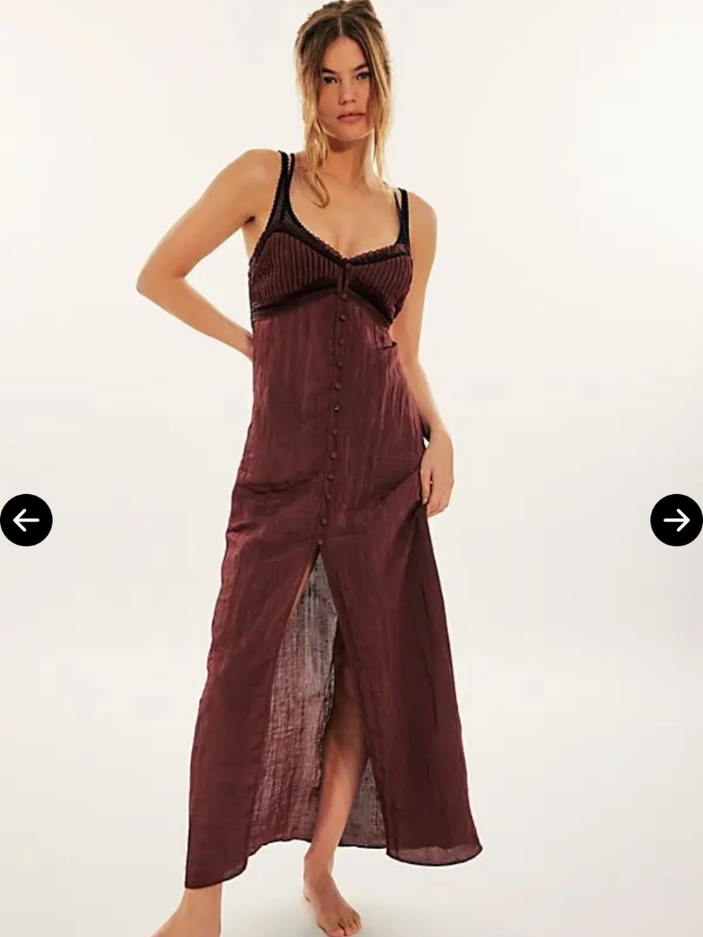 Free People Intimately Brighter Days Maxi Slip Dress Size M - Picture 1 of 6